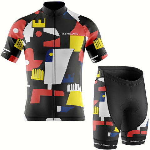 Aerodoc Abstract Shift Cycling Jersey – Half & Full Sleeves, Matching Bib & Non-Bib Shorts