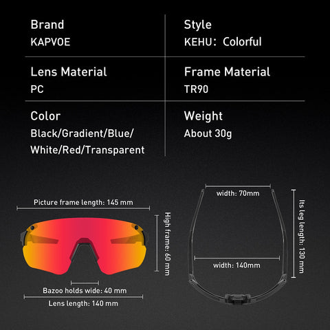 KEHU Sports Sunglasses With Multiple Interchangeable Lenses