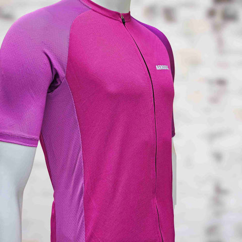 Aerodoc Glide Purple Unisex Cycling jersey with waterproof zipper pocket