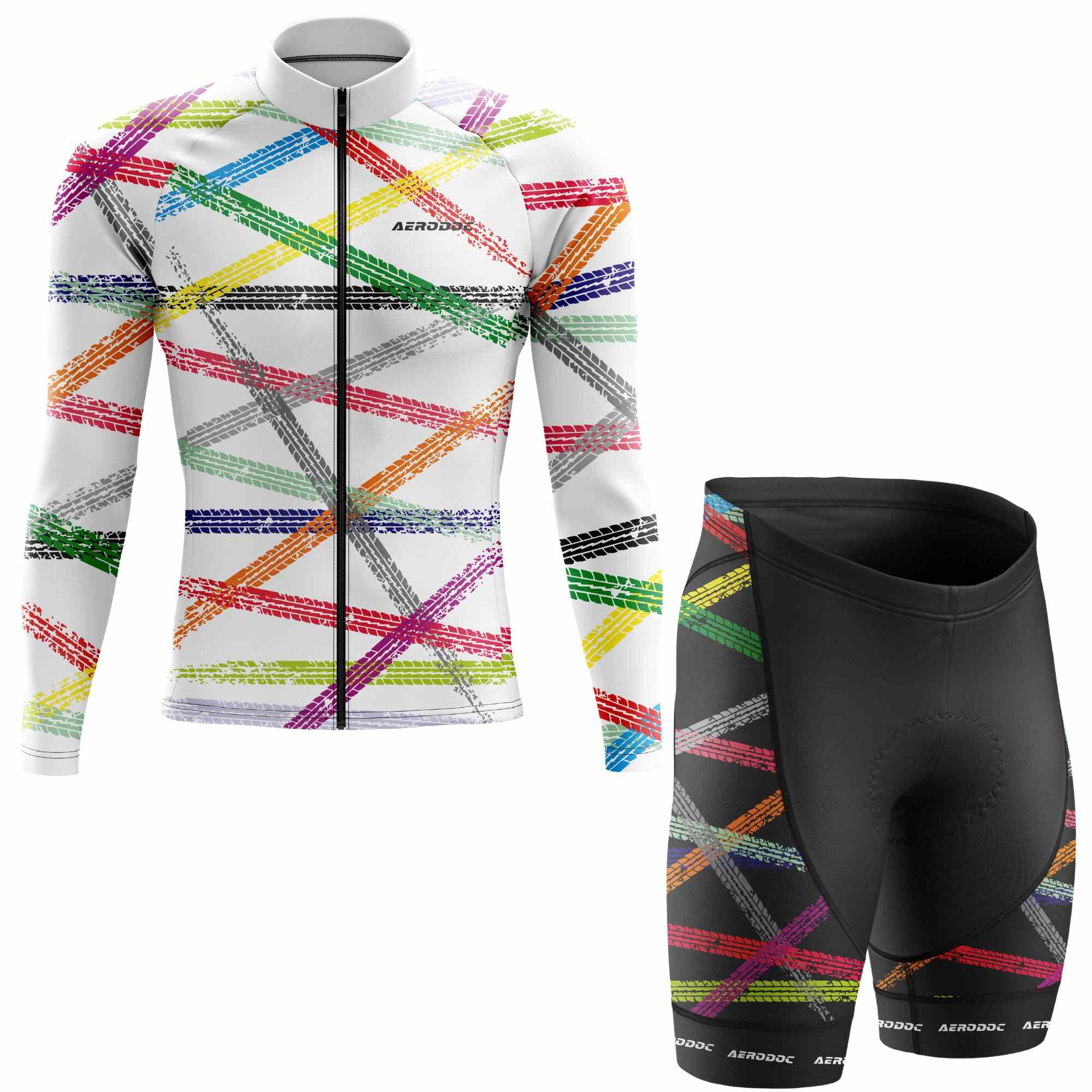 Color Stripe Road Racer Cycling Jersey – Half & Full Sleeves, Matching Bib & Non-Bib Shorts