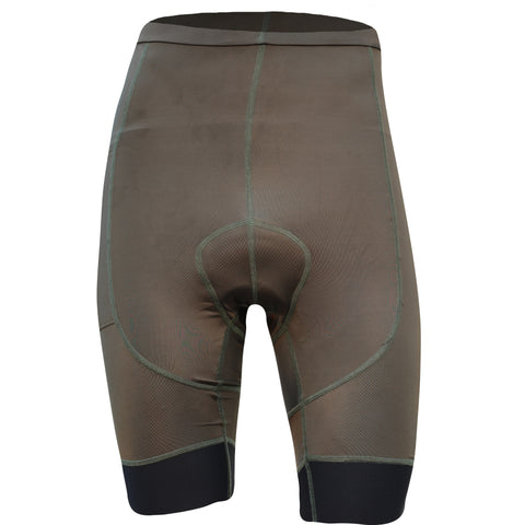 Aerodoc Ignite Olive Cycling Bibshorts with Reflective Zipper, Power Band, and 2 Pockets