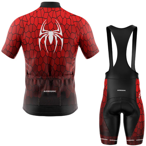 Spiderweb Red Unisex Cycling Jersey and Shorts