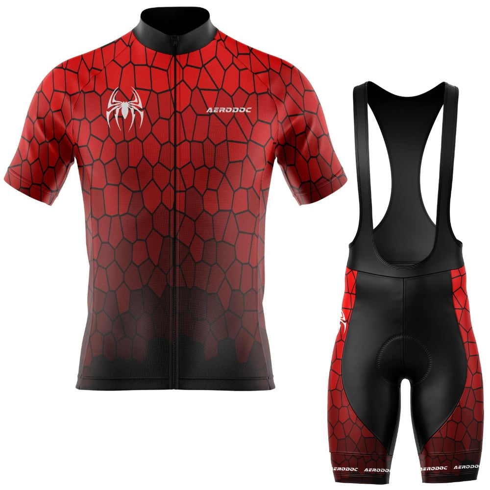 Spiderweb Red Unisex Cycling Jersey and Shorts