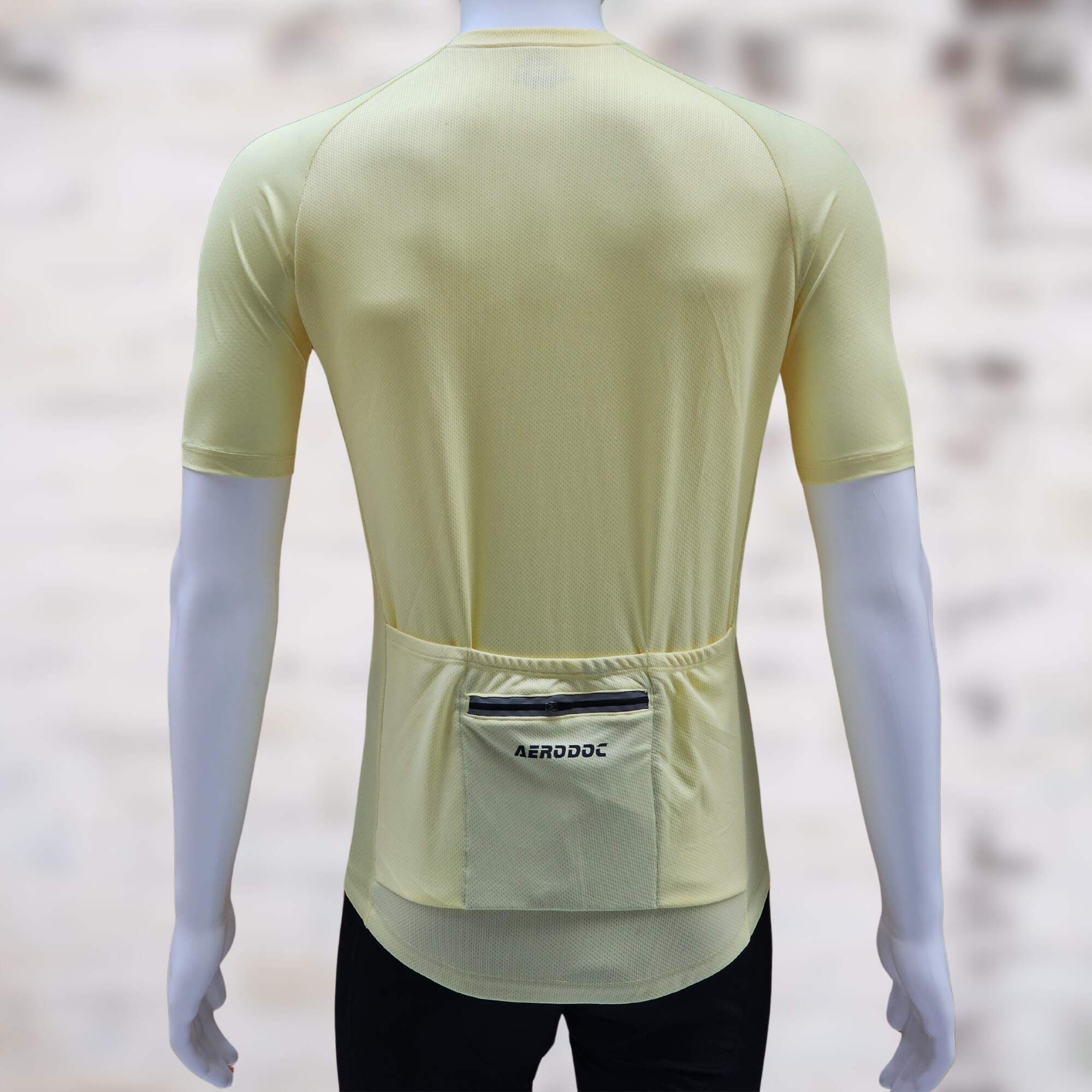 Aerodoc Glide Yellow Cycling jersey with waterproof zipper pocket