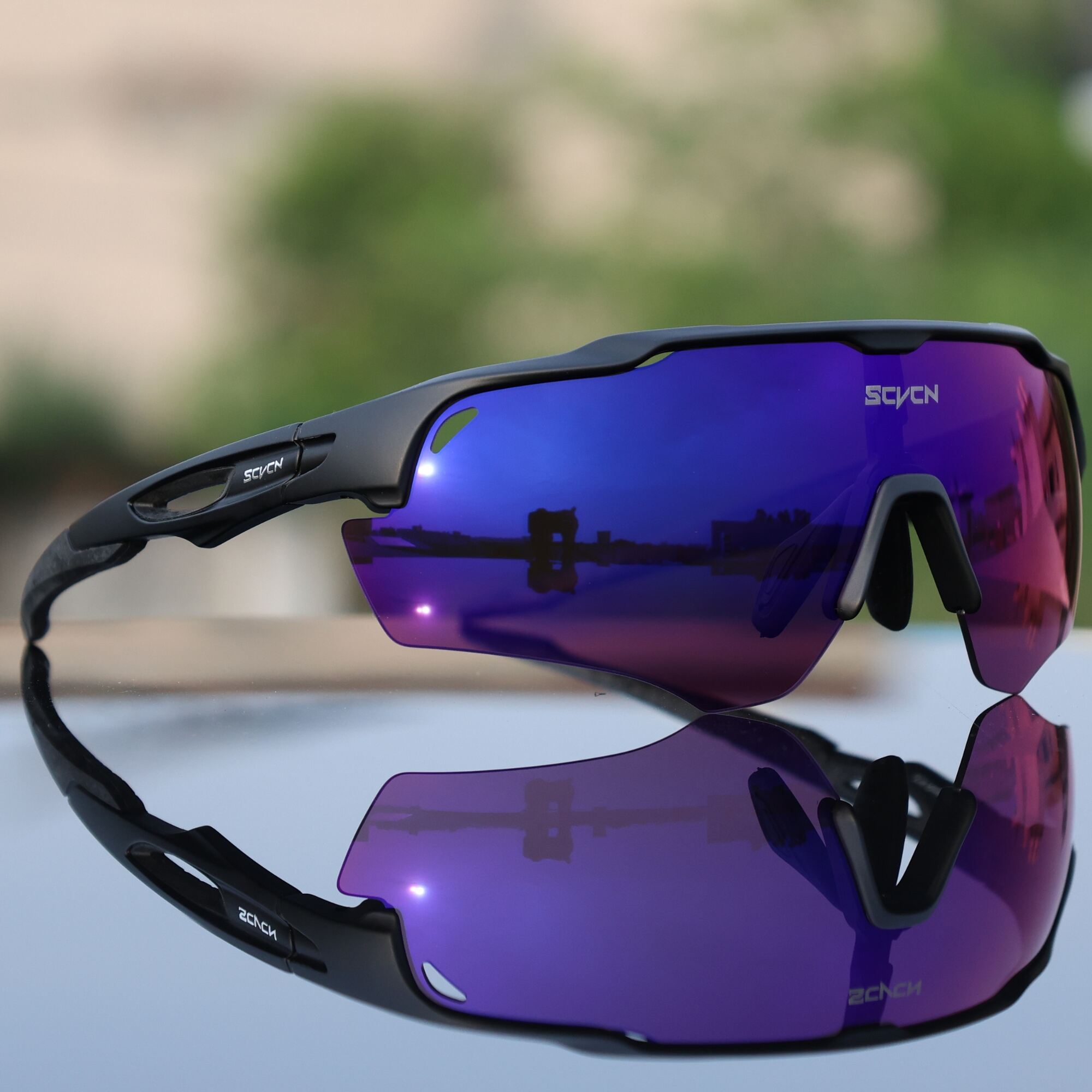 SCVCN 3Lens Sunglasses Man Cycling Glasses UV400 Bicycle Eyewear MTB Outdoor Woman gogglesss Sports and Leisure Cricket Glasses PSC-X18-3LENS-07