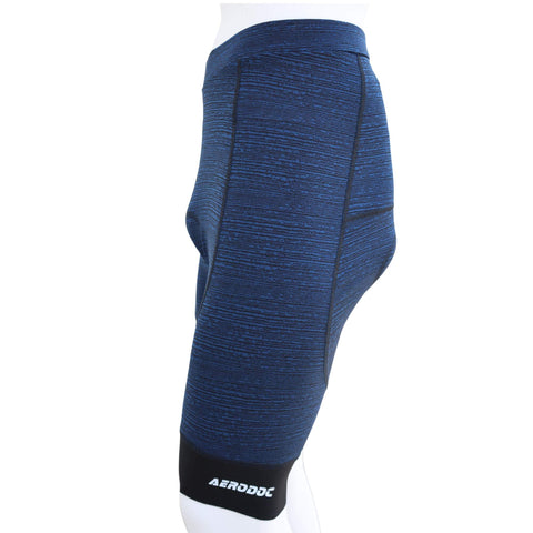 Aerodoc Ignite Indigo Storm Cycling Bibshorts with Reflective Zipper, Power Band, and 2 Pockets