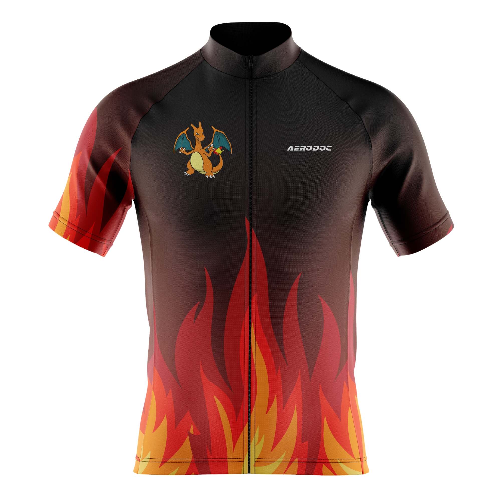 Aerodoc Phoenix Flame Cycling Jersey - Half & Full Sleeves, Matching Bib & Non-Bib Shorts