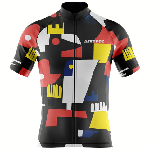 Aerodoc Abstract Shift Cycling Jersey – Half & Full Sleeves, Matching Bib & Non-Bib Shorts