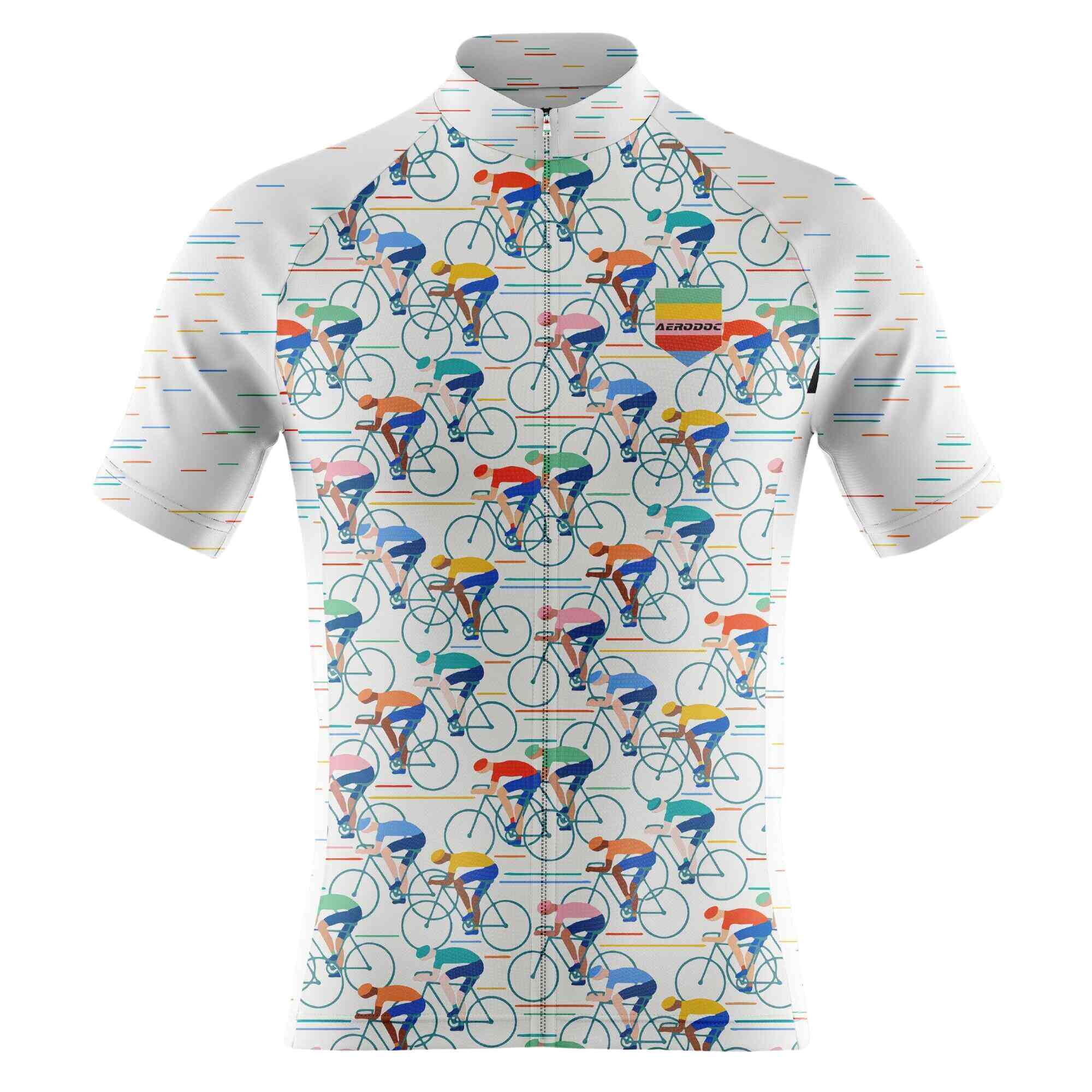 Retro Bicycle Design Men's Cycling Jersey - Half & Full Sleeves, Matching Bib & Non-Bib Shorts