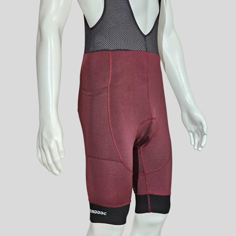 Aerodoc Ignite Old Mauve Cycling Bibshorts with Reflective Zipper, Power Band, and 2 Pockets