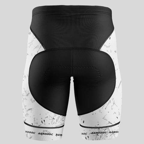 Aerodoc black cycling shorts with 20D gel pad cushioning and premium gripper for secure fit.