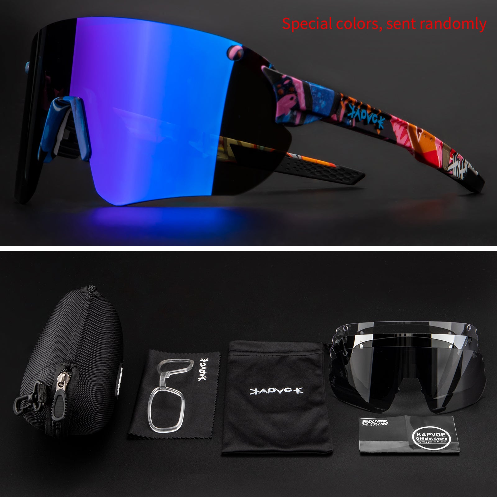 KEHU Sports Sunglasses With Multiple Interchangeable Lenses