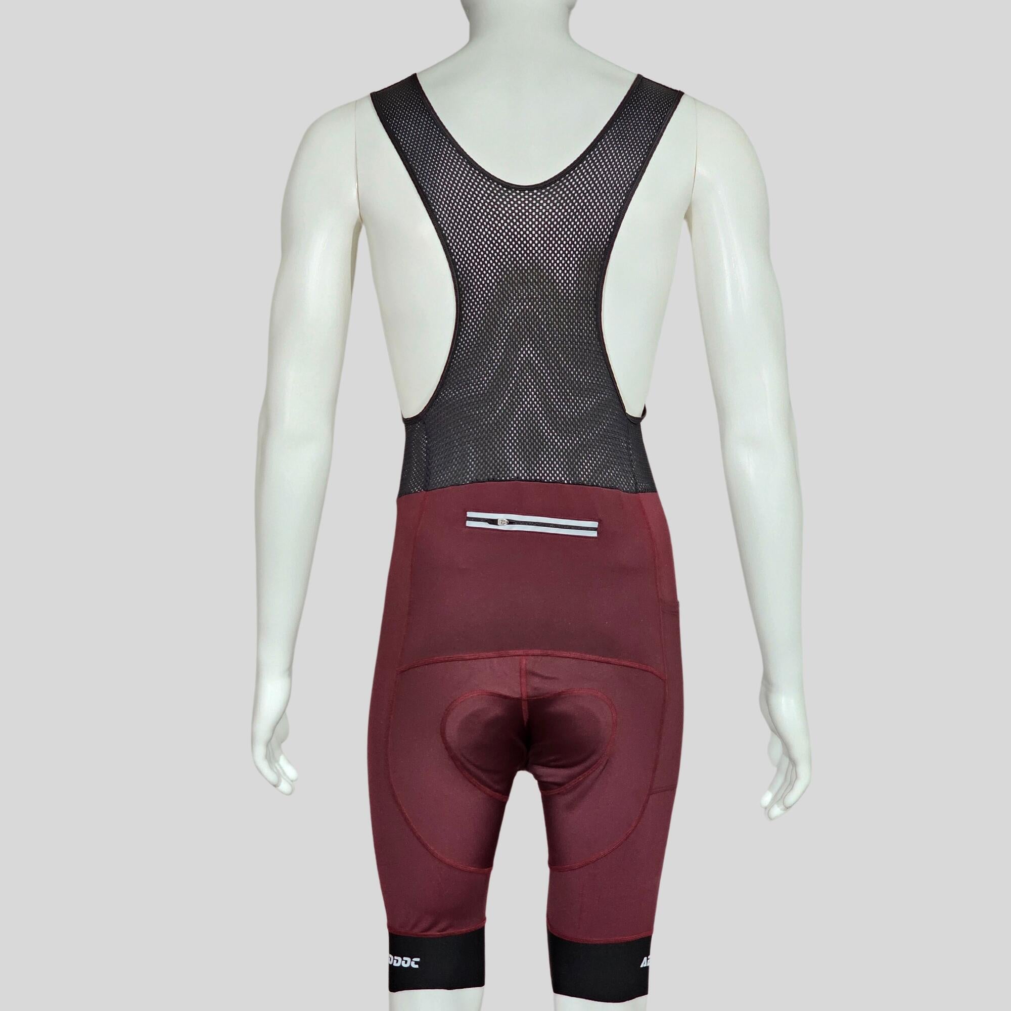 Aerodoc Ignite Old Mauve Cycling Bibshorts with Reflective Zipper, Power Band, and 2 Pockets