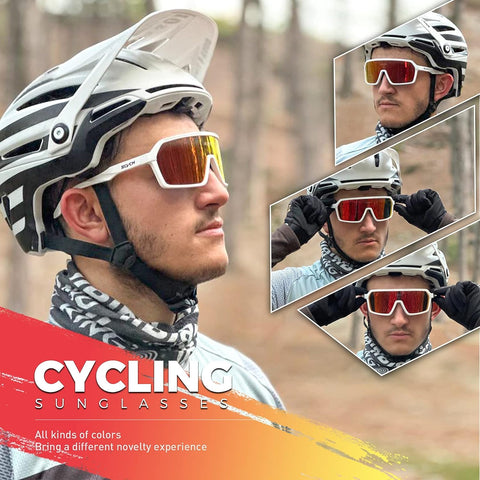 SCVCN Polarized Sports Sunglasses 3Lens Men Women MTB Riding Glasses Mountain Bike Glasses Baseball Running Fishing