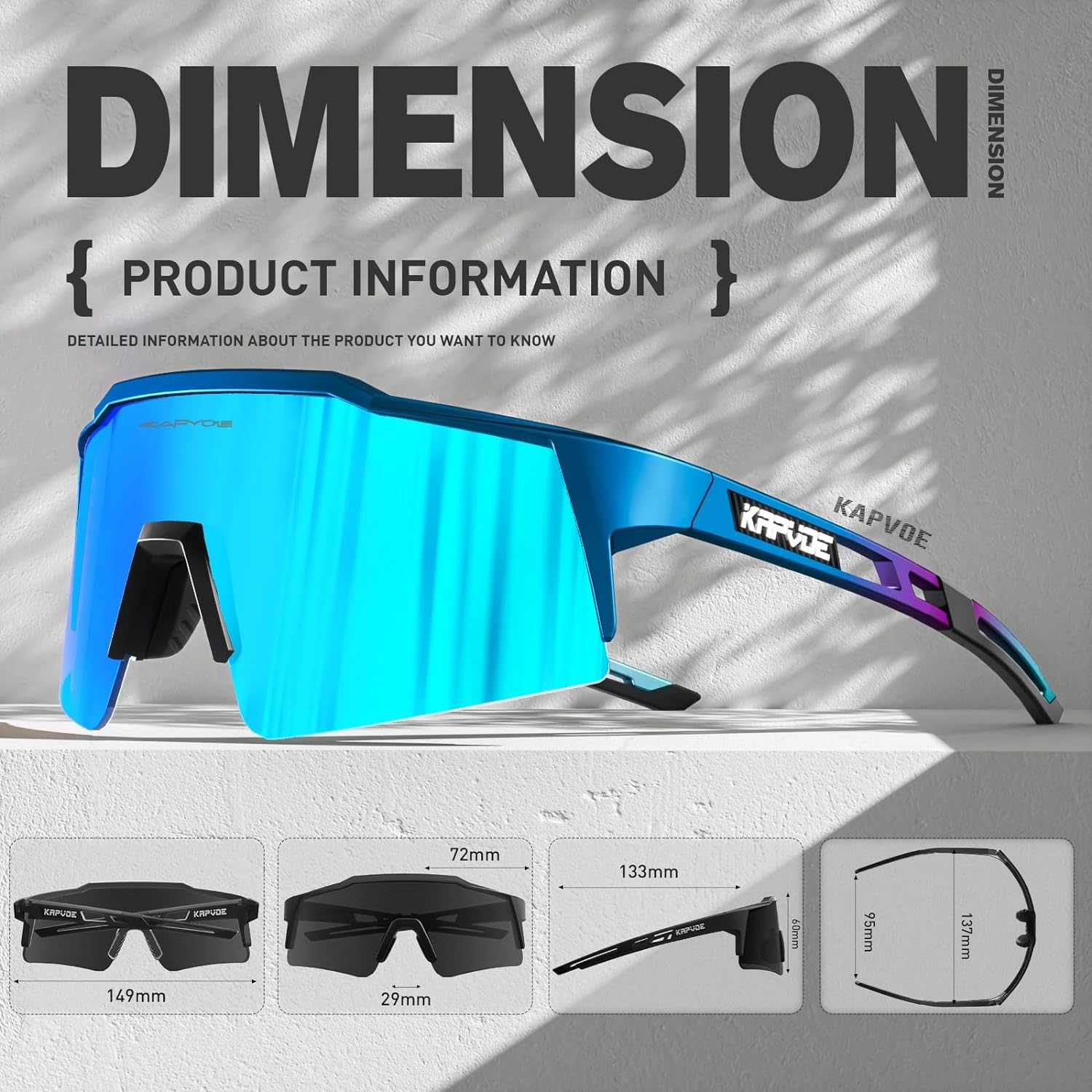 Kapvoe Sports Sunglasses With Multiple Interchangeable Lenses with 4 lens