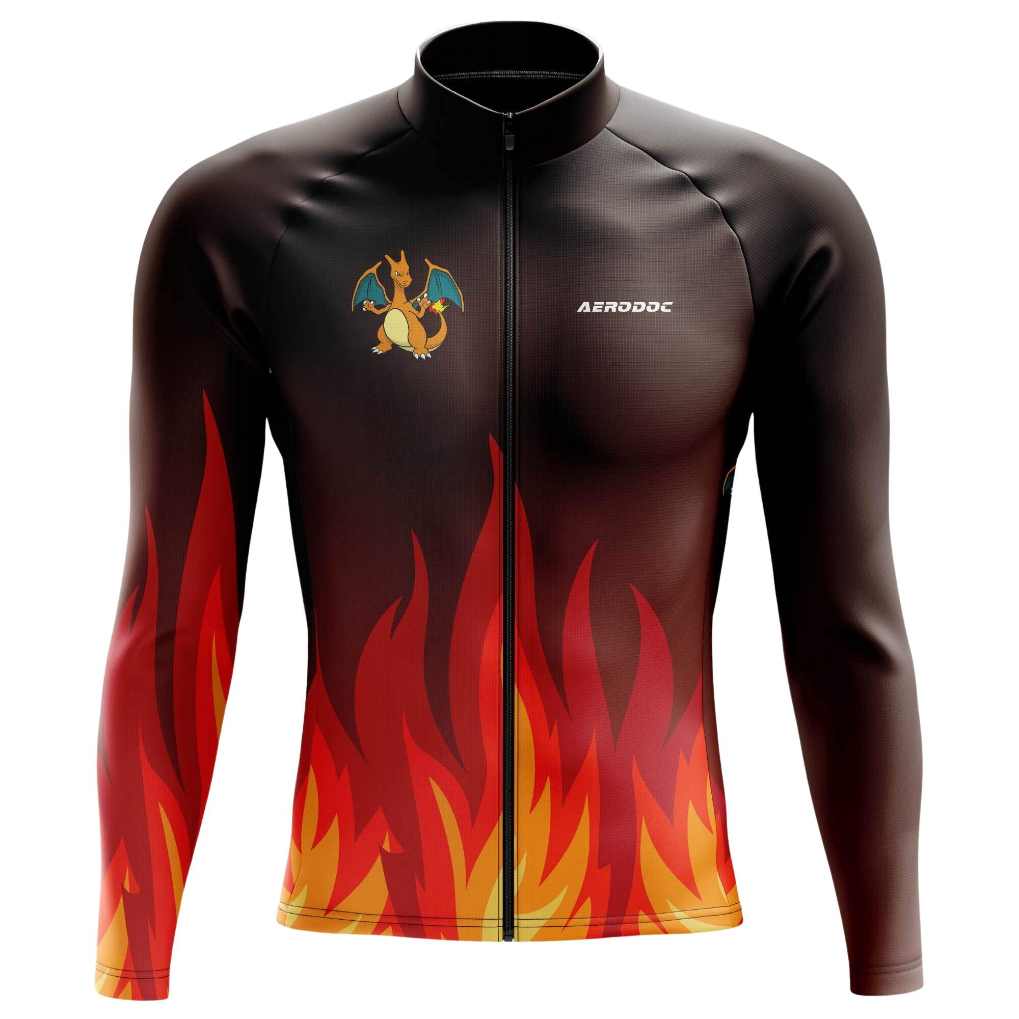 Aerodoc Phoenix Flame Cycling Jersey - Half & Full Sleeves, Matching Bib & Non-Bib Shorts