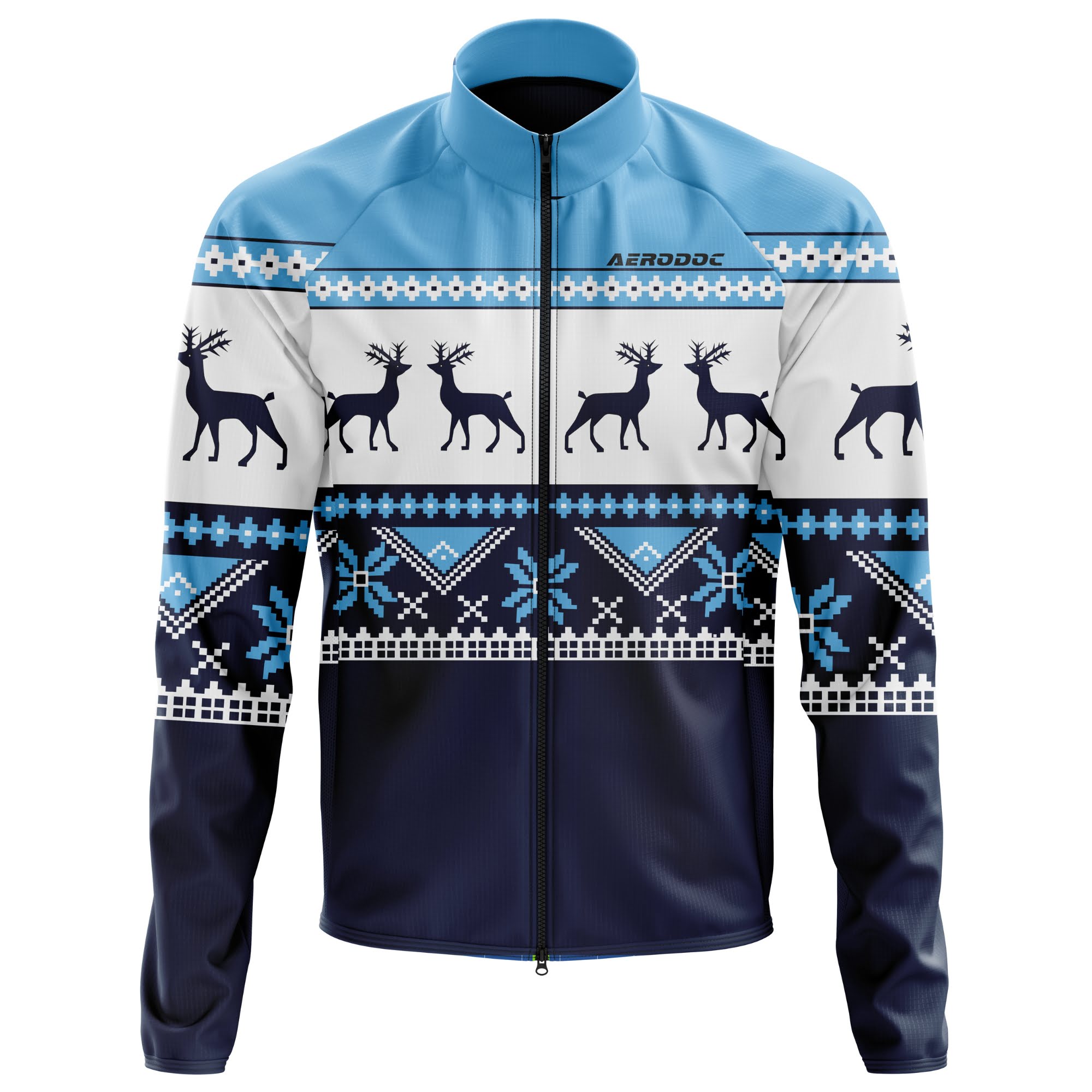 Aerodoc Reindeer Cold-Weather Cycling Jersey | Premium Winter Fleece Wool Bike Wear