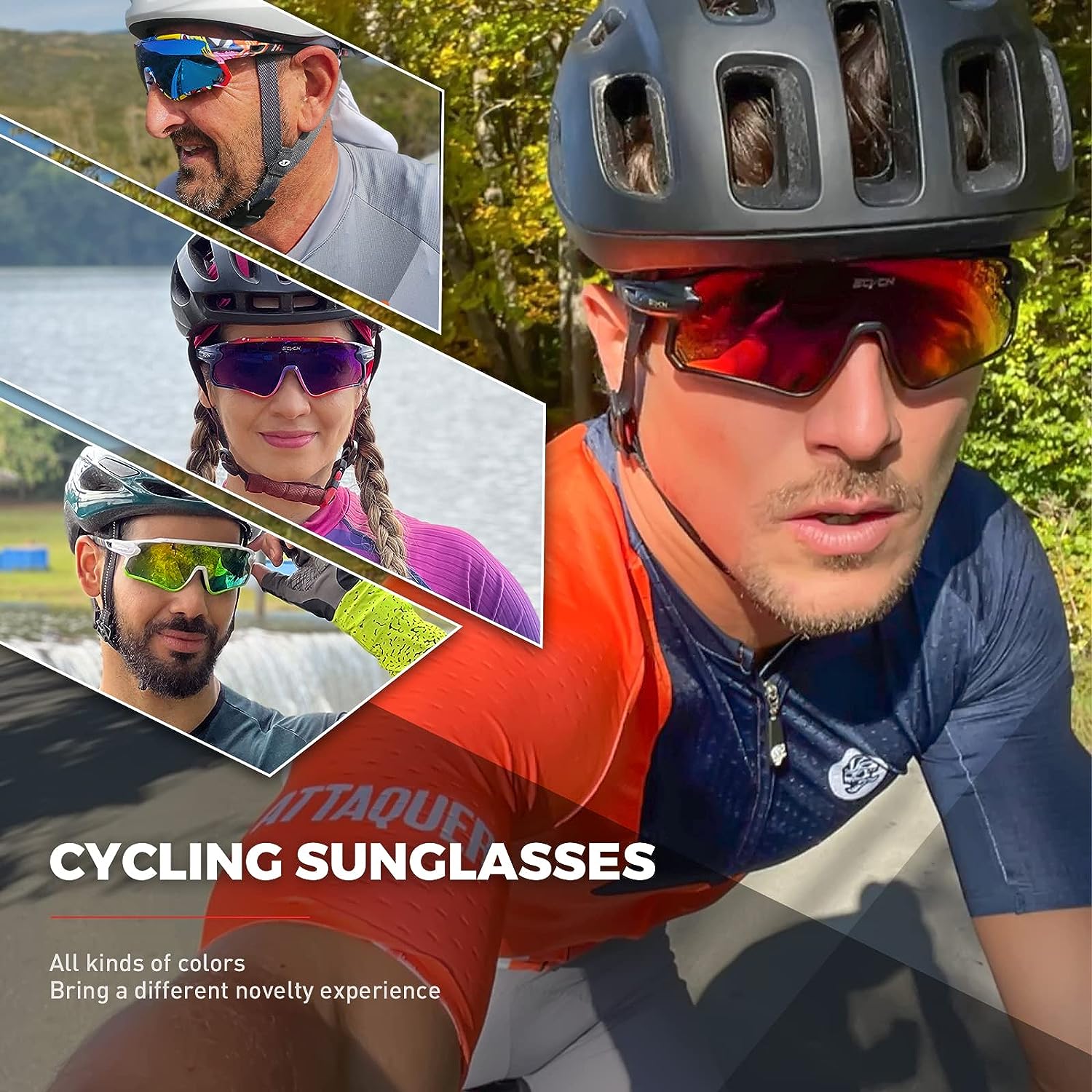 SCVCN Polarized Sports Sunglasses Cricket Cycling Glasses with 3 Interchangeable Lenses for Men Women MTB BMX Bicycle Riding Running UV 400