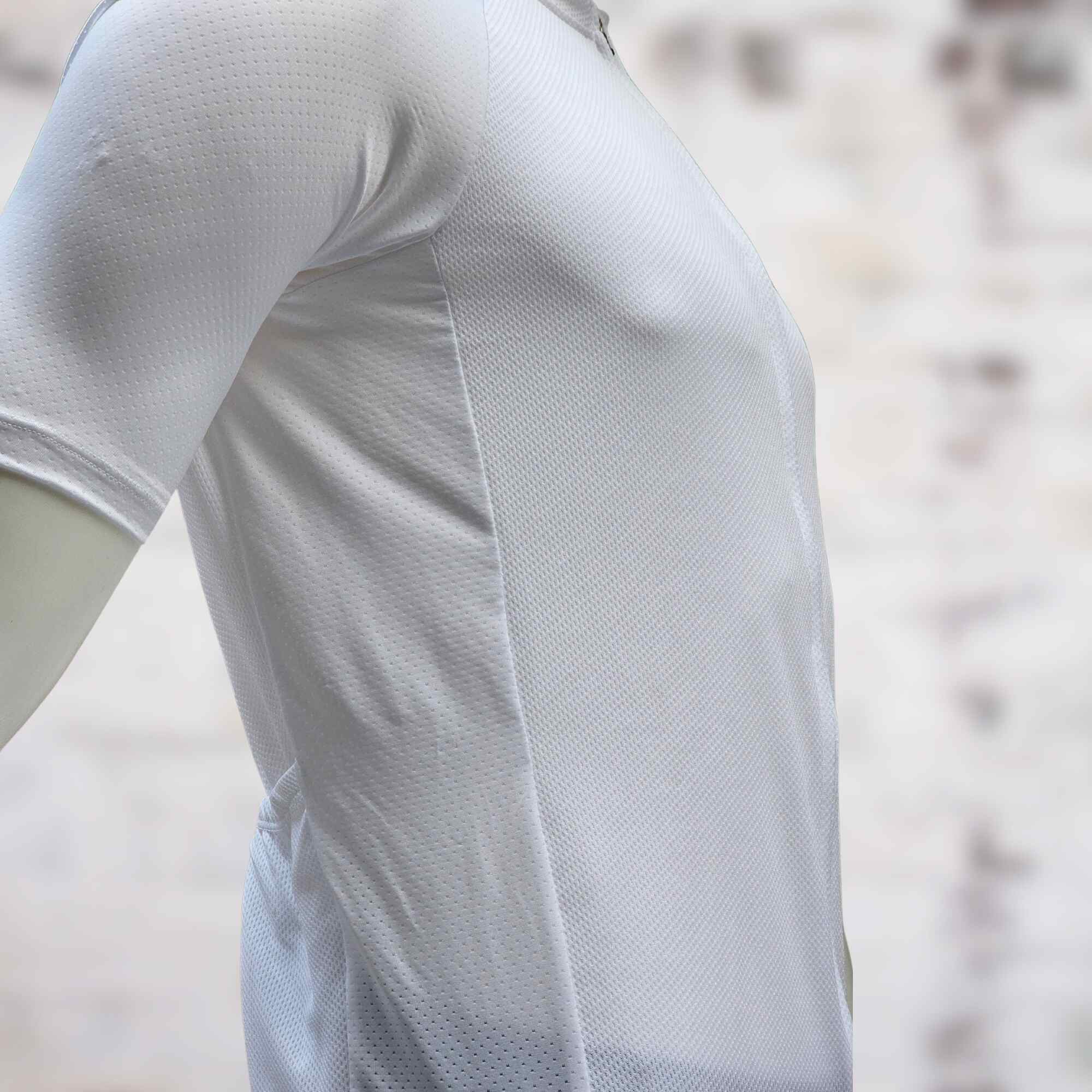 Aerodoc Glide White Cycling jersey with waterproof zipper pocket