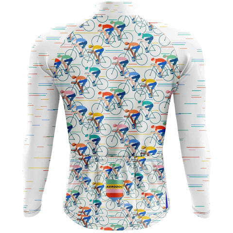 Retro Bicycle Design Men's Cycling Jersey - Half & Full Sleeves, Matching Bib & Non-Bib Shorts