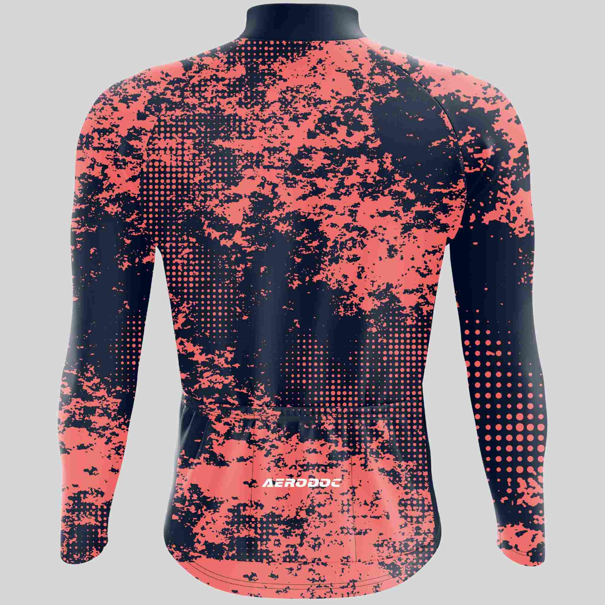 "Aerodoc Crimson Chaos Full Sleeve Cycling Jersey - Back View"