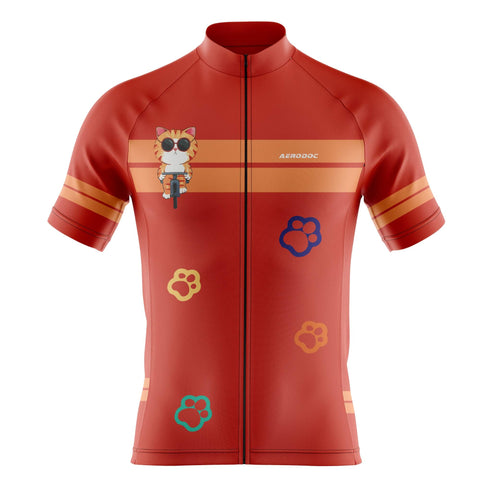 Cat Cadence Cycling Jersey by Aerodoc - Road & Trail Ready - Half & Full Sleeves, Matching Bib & Non-Bib Shorts