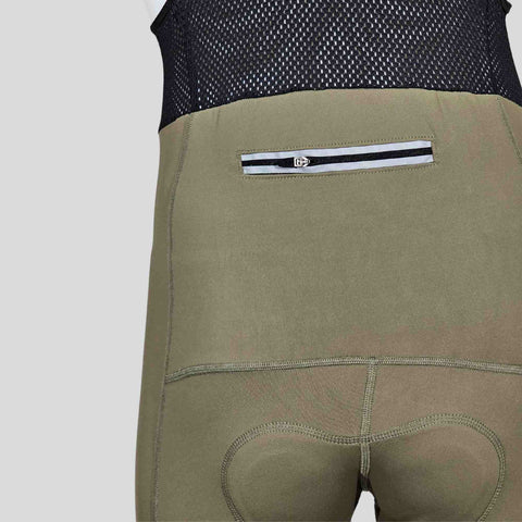 Aerodoc Ignite Dusky Green Cycling Bibshorts with Reflective Zipper, Power Band, and 2 Pockets