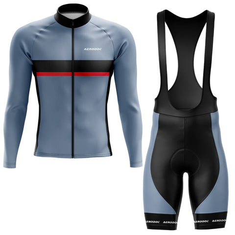 Aerodoc Men’s Classic Fit Cycling Jersey - Stylish Red Accent - Half & Full Sleeves, Matching Bib & Non-Bib Shorts