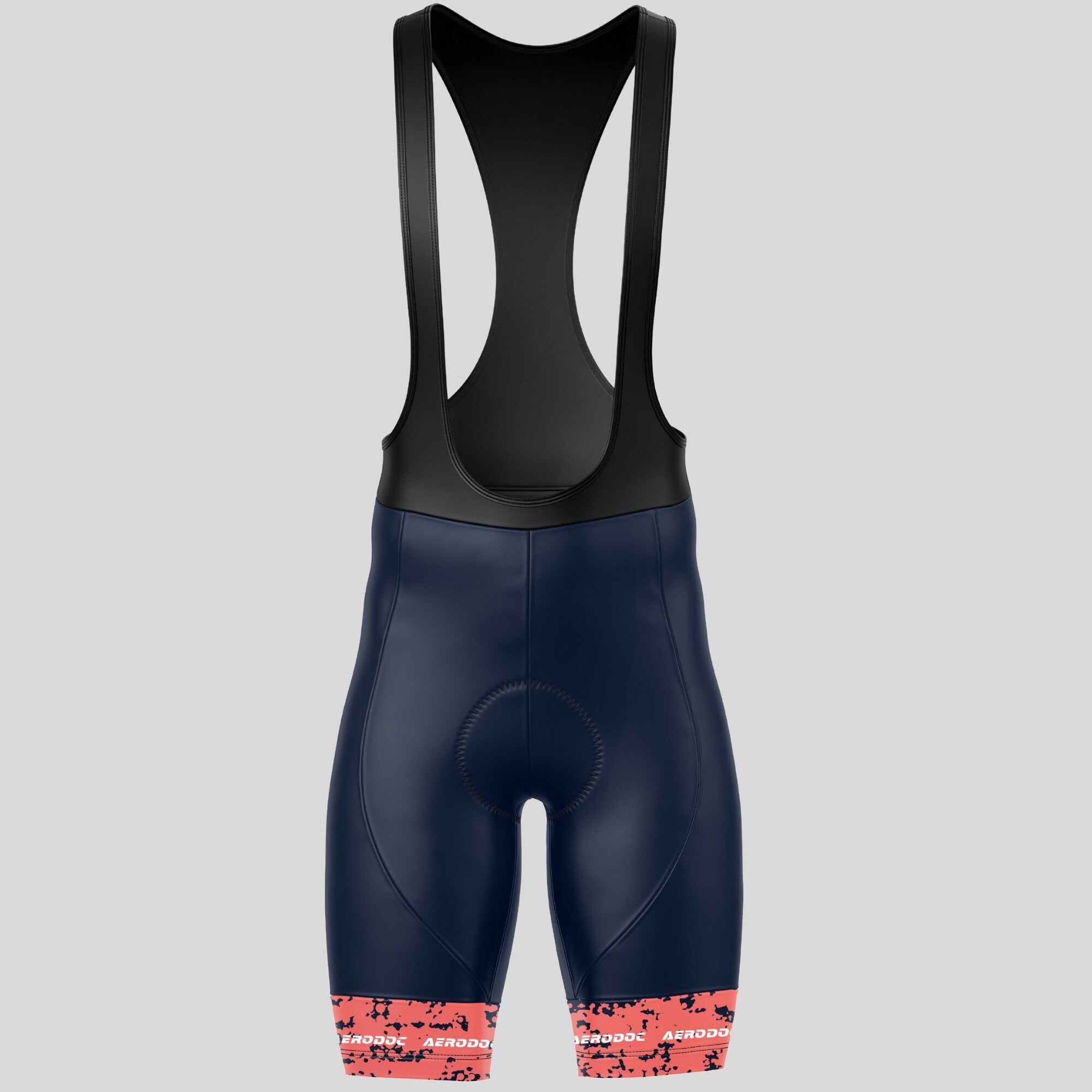 "Aerodoc Crimson Chaos Bib Shorts - Front View"
