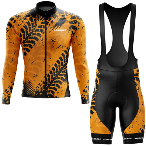 Aerodoc Tire Track Cyclist’s Jersey and Shorts– Performance Fit, Yellow & Black