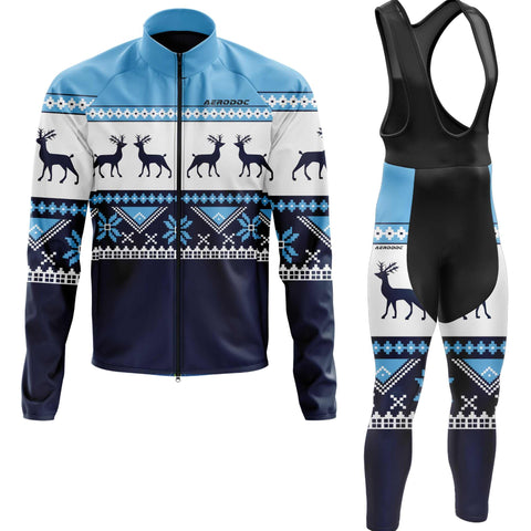 Aerodoc Reindeer Cold-Weather Cycling Jersey | Premium Winter Fleece Wool Bike Wear