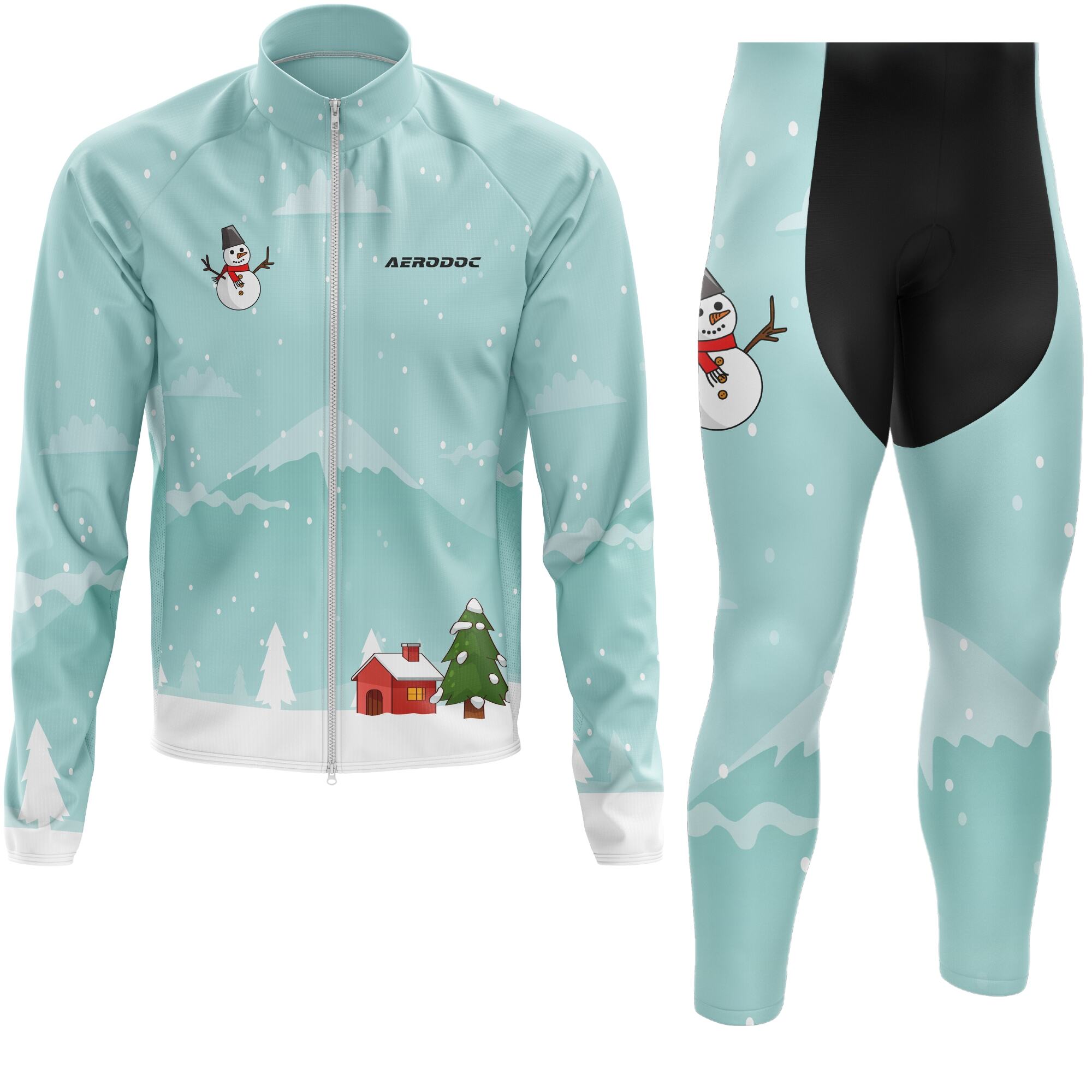 Aerodoc Mountain Frost Winter Cycling Jacket | Premium Winter Fleece Wool Bike Wear