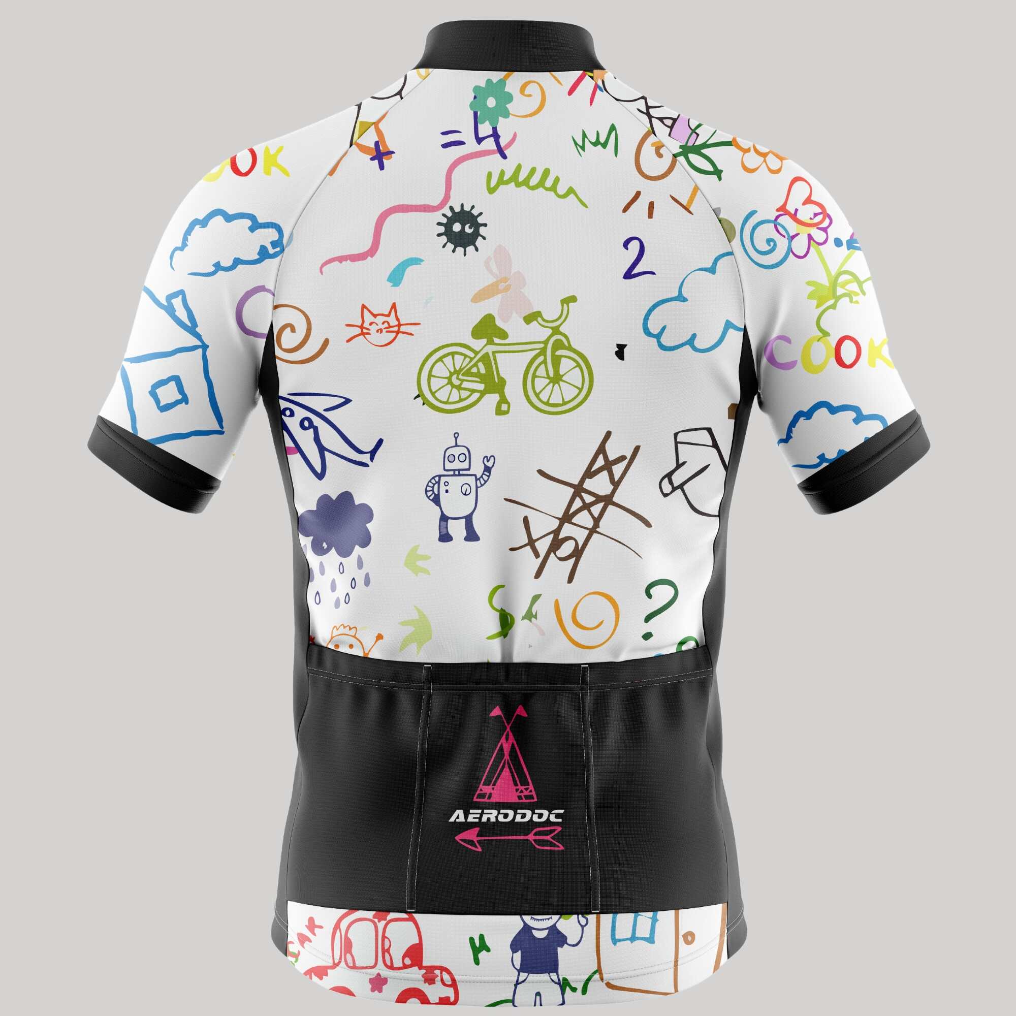 Aerodoc Doodle Explorer Cycling Jersey - Half & Full Sleeves, Matching Bib & Non-Bib Shorts