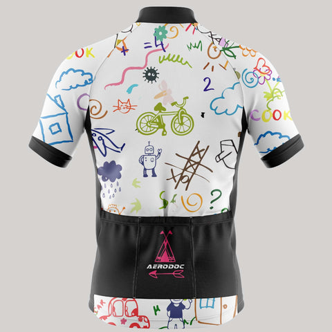 Aerodoc Doodle Explorer Cycling Jersey - Half & Full Sleeves, Matching Bib & Non-Bib Shorts