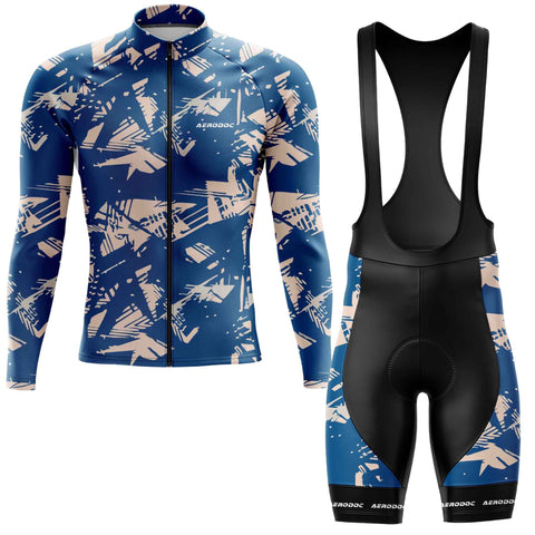 Aerodoc Blue Pulse Cycling Jersey - Energized Print for High-Speed Rides – Half & Full Sleeves, Matching Bib & Non-Bib Shorts