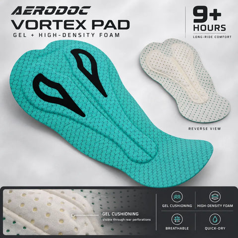 Vortex Seamless Cycling Bib Shorts – Long Ride Gel Padded