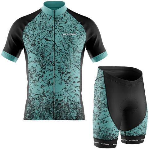 "Half Sleeve Aero Chaos Cycling Jersey & Bib Shorts – Perfect for Summer Rides"