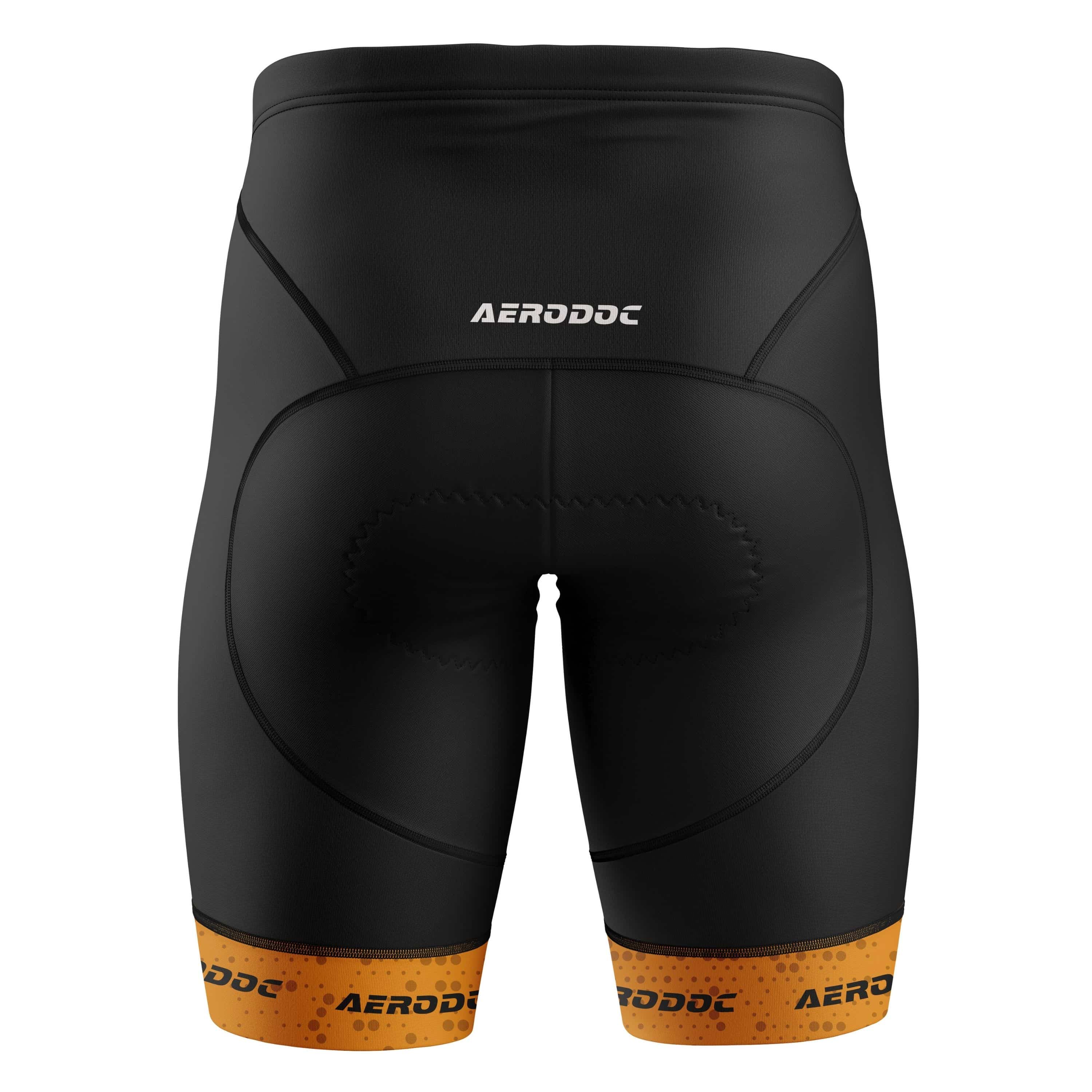 Aerodoc cycling non bib shorts rear view with padded seat