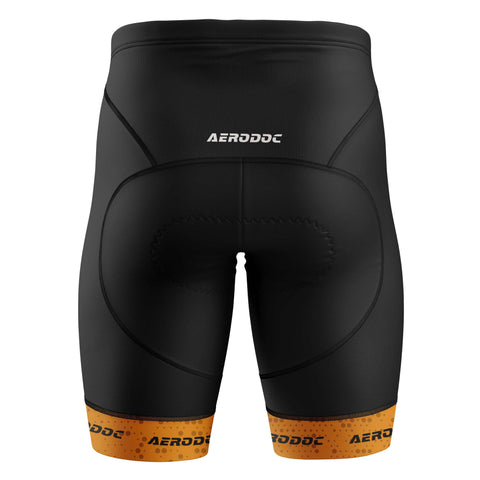 Aerodoc cycling non bib shorts rear view with padded seat