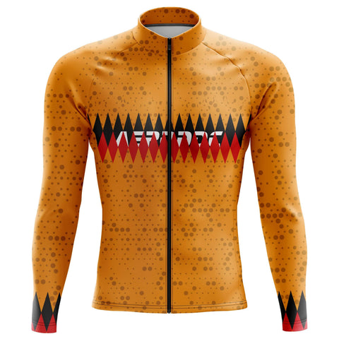 Ochre Diamond long sleeve cycling jersey front view