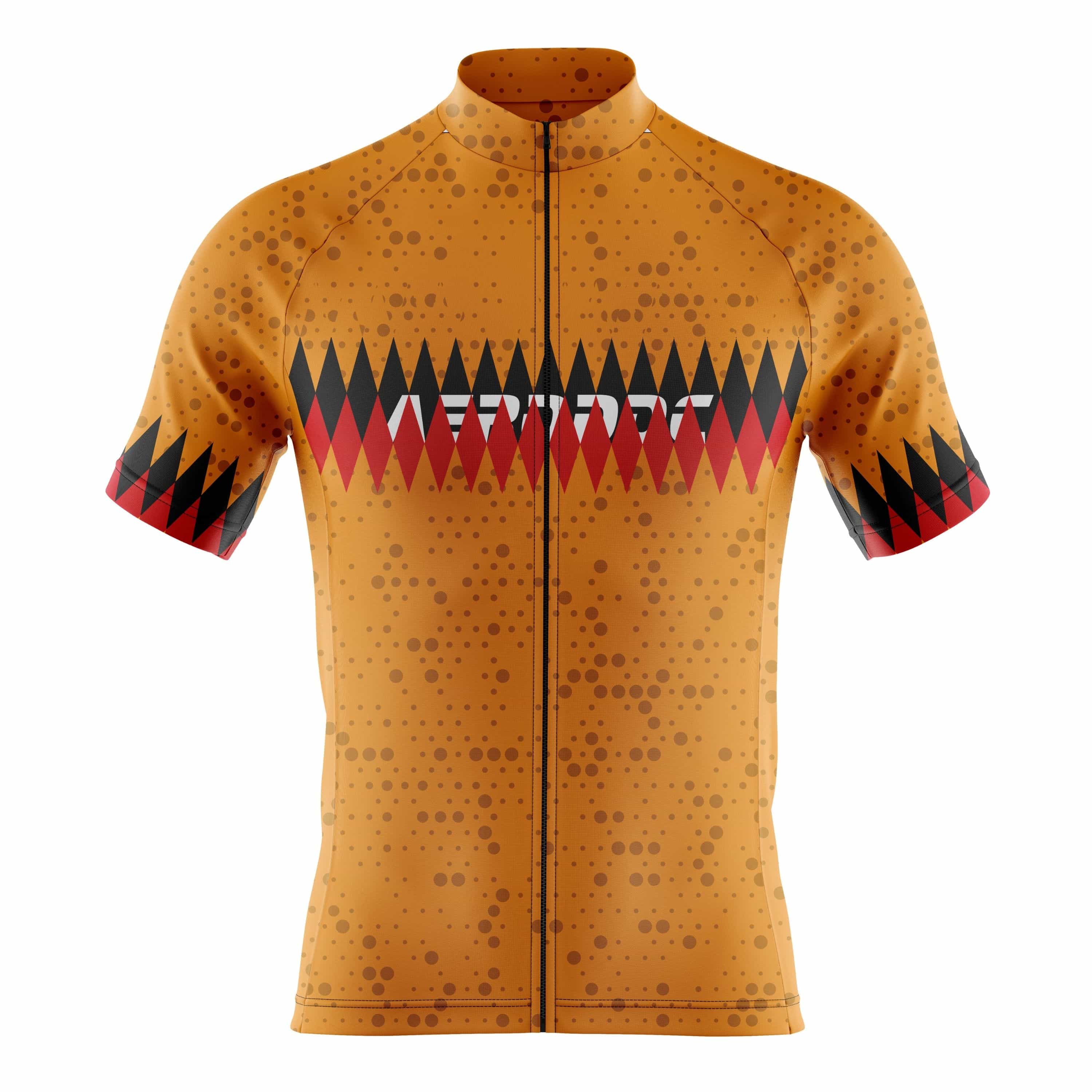 Ochre Diamond short sleeve cycling jersey front view