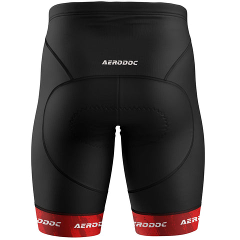 Aerodoc Red Camo-Strike Padded Cycling Shorts Back View