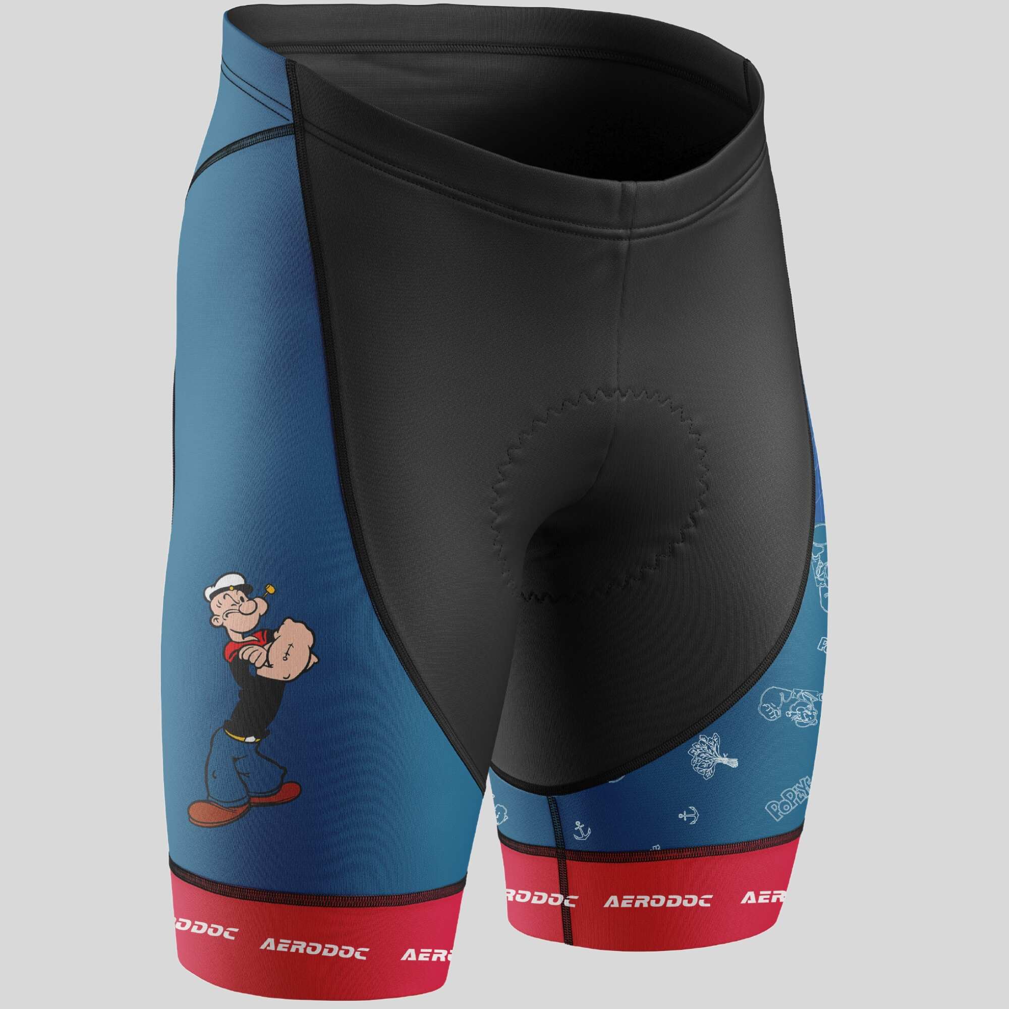 Popeye-Themed Cycling Shorts for Men, Designed for Performance and Style