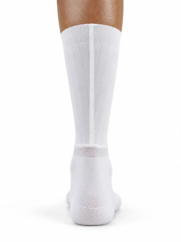 White Mid Calf Cycling Socks - Breathable Performance Aero Socks