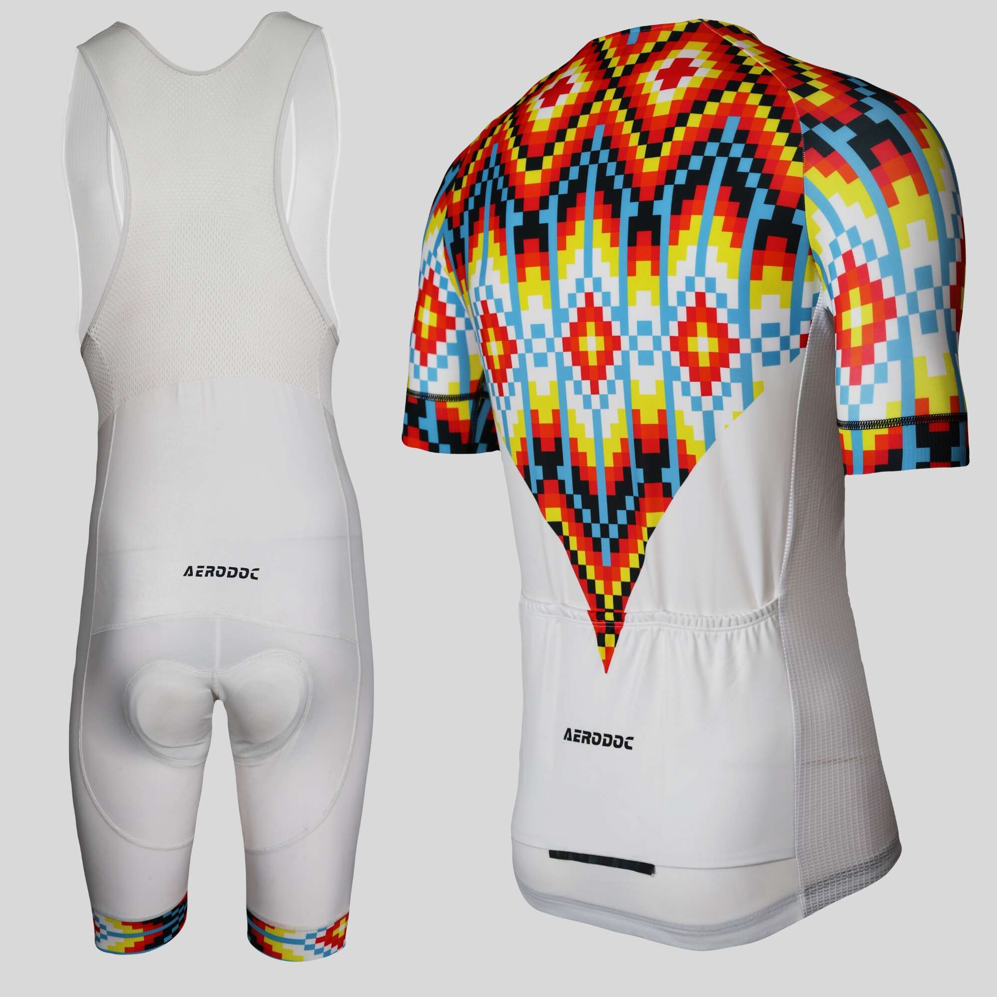 Aerodoc Prism Men’s Quick-Dry Cycling Jersey & Lightweight Power Band Bib Shorts