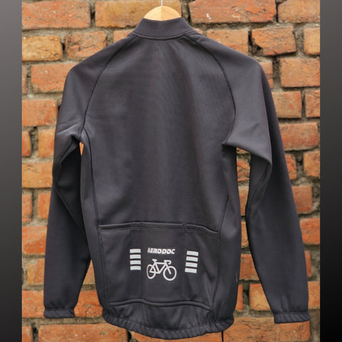 Aerodoc Jacket Explore 3 Season Windproof And Thermal Fleece Inside Cycling Jacket 2 layer With Back Pocket (Black)