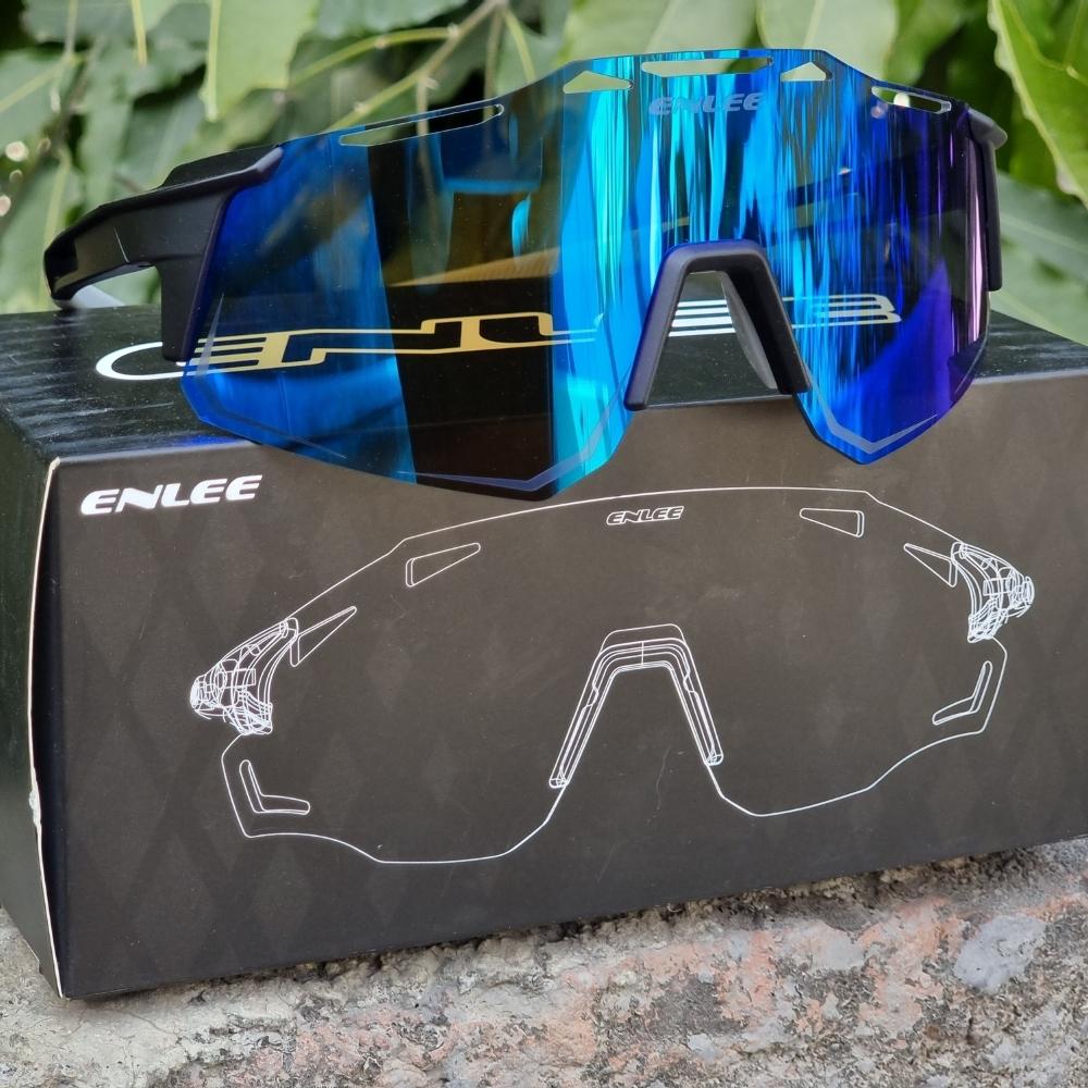 ENLEE Cycling Blue Glasses Polarized Sports Cricket Riding Glasses Outdoor