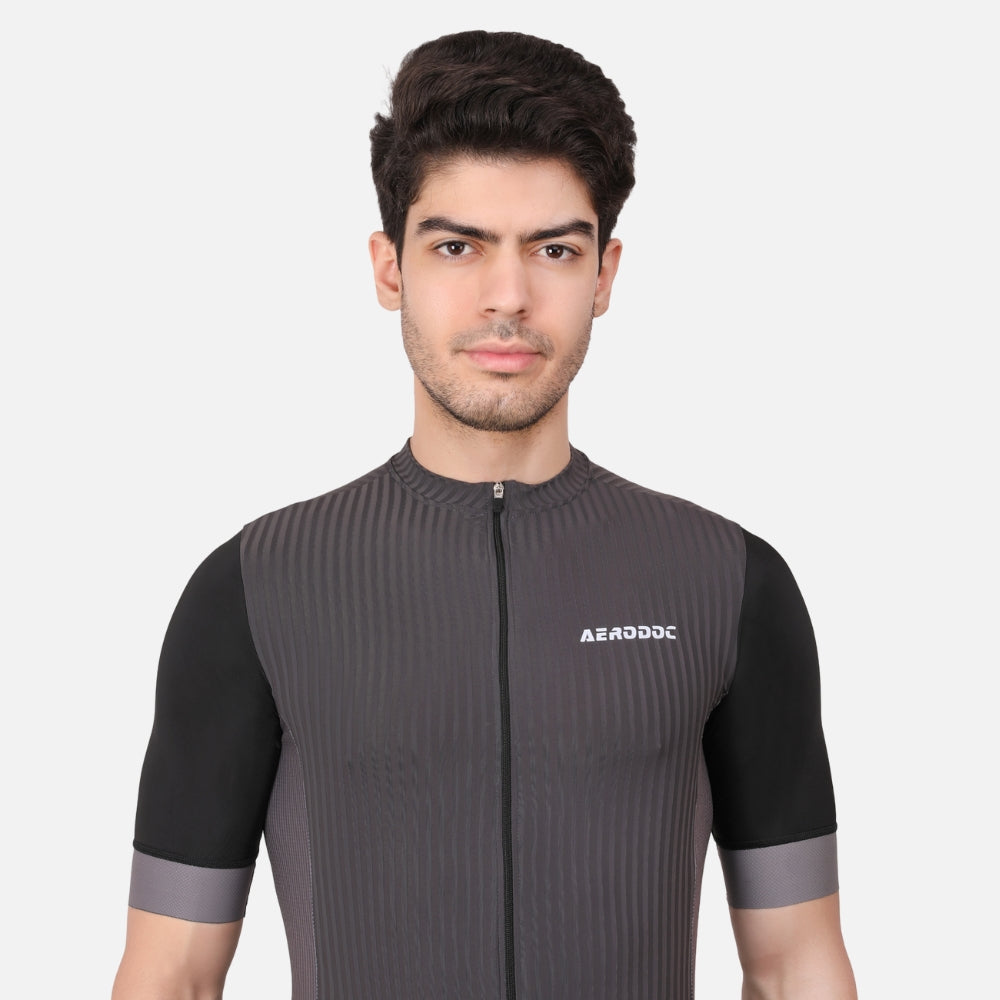 Equator Men’s Carbon Grey Racefit Power Dry Cycling Race Fit Cycling Jersey