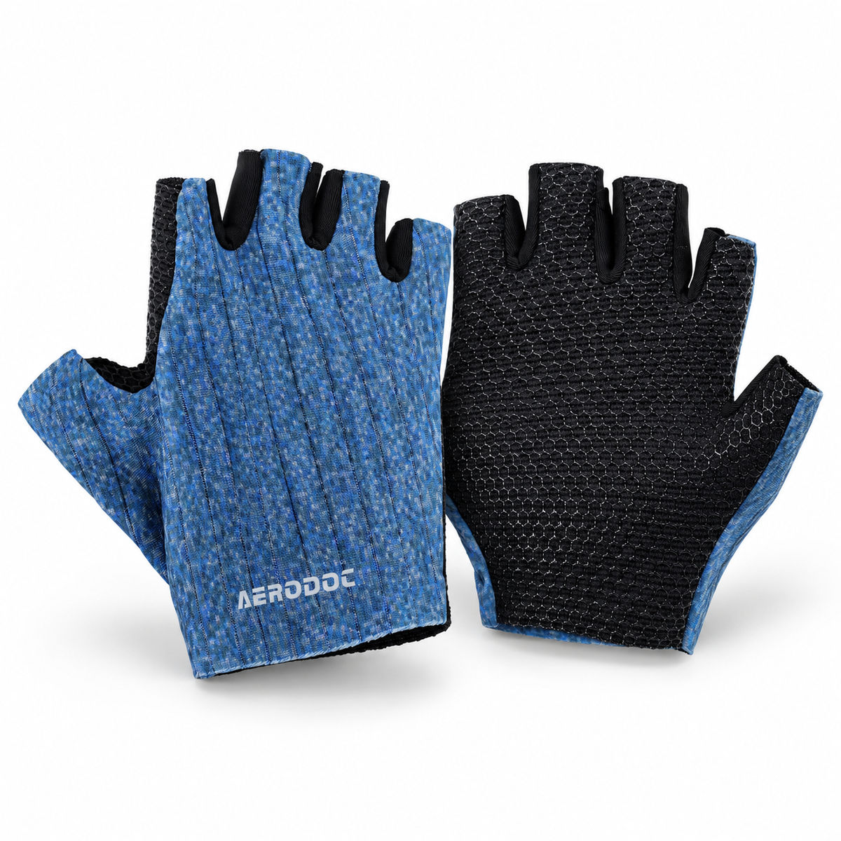 Horizon Blue Cycling Gloves for Men & Women – Fingerless Silicone Grip
