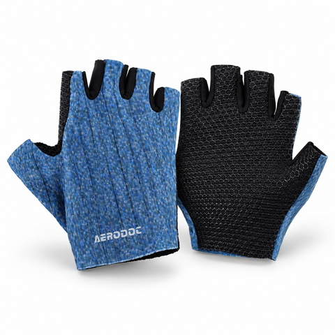 Horizon Blue Cycling Gloves for Men & Women – Fingerless Silicone Grip